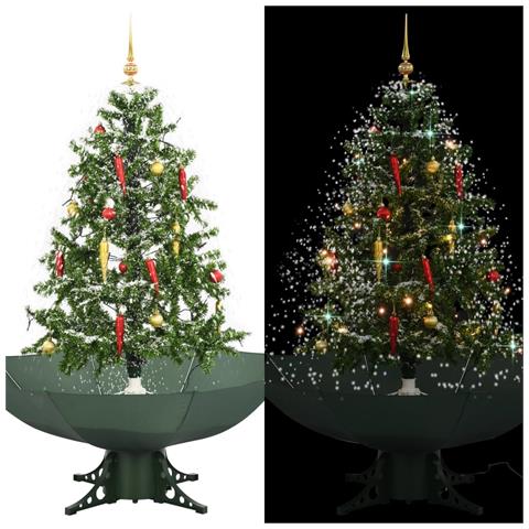 Lusso Casadino - Albero Di Natale Con Neve E Base A Ombrellone Verde 140 Cm - Foto 2
