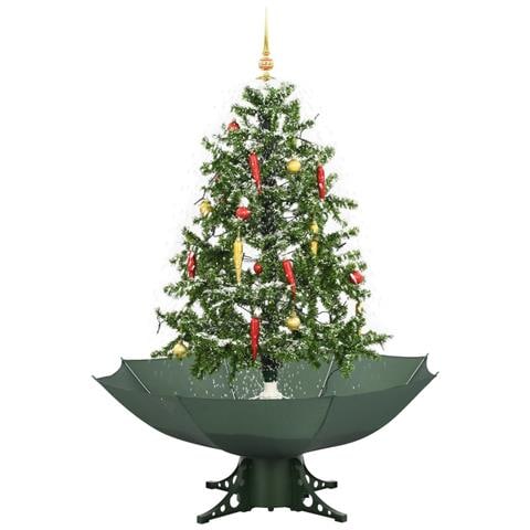 Lusso Casadino - Albero Di Natale Con Neve E Base A Ombrellone Verde 140 Cm - Foto 1