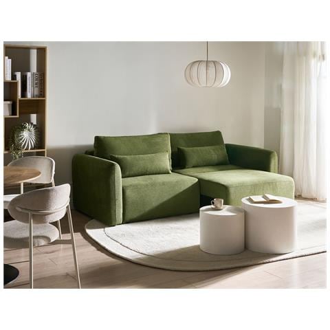 Divano Letto 3 Posti Vaxholm Tessuto Verde Con Contenitore - Foto 1