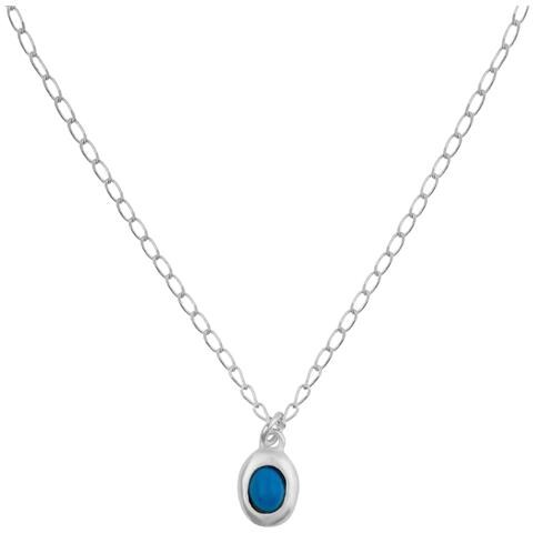 Catena Pendente In Resina Blu Turchese, Placcata Argento - Foto 2