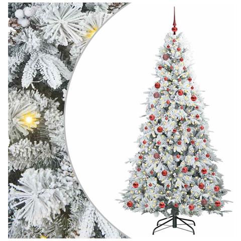 Albero di Natale Artificiale con Rami Pieghevoli Bianco 210 cm - Foto 1
