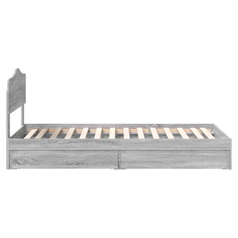 Letto con Contenitore con testiera Grigio Sonoma 90 x 190 cm - Foto 9