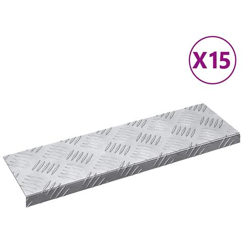 Dischi Quadrati 15 pcs Argento 60 x 18 cm Alluminio - Foto 1