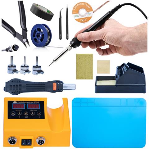 Stazione Saldante 2 In 1 Oh660 - Potenza 660w, Display Led, Compatibile Con Plastica | Set Completo Per Saldatura E Riparazione - Foto 1