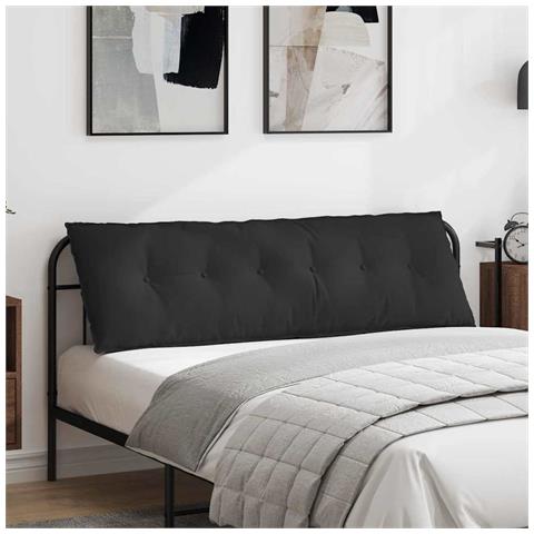 Cuscino per Schiena Nero 160 x 50 cm Tessuto in Microfibra - Foto 2