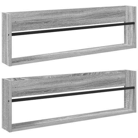 Scaffale per riviste 2 pcs Grigio Sonoma 100 x 12 x 30 cm - Foto 1