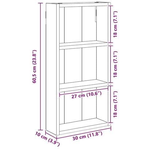 Armadio da bagno a muro Legno vecchio 30 x 10 x 60,5 cm - Foto 9