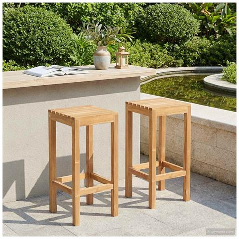 Sgabello da bar 2 pcs Naturale 35 x 35 x 75 cm - Foto 2