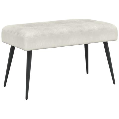Panchina con bottoni imbottiti Crema 80 x 40 x 46 cm Velluto - Foto 1