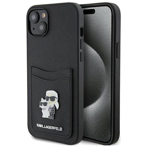 Karl Lagerfeld Saffiano Cardslot Karl&choupette Metal Pin Custodia Per Iphone 15 - Nera - Foto 7