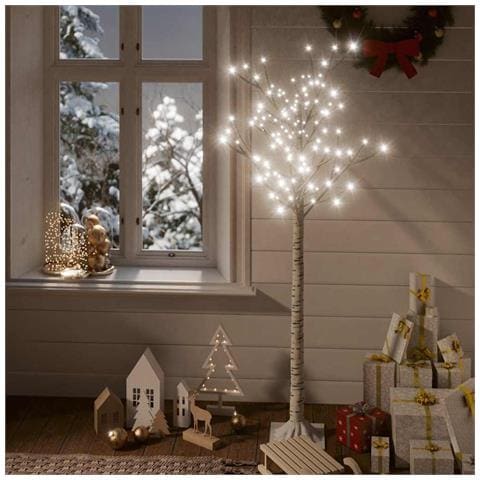 Albero Natale 156 LED 1,5m Salice Bianco Freddo Interno Esterno - Foto 2