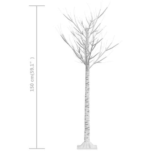 Albero Natale 156 LED 1,5m Salice Bianco Freddo Interno Esterno - Foto 8