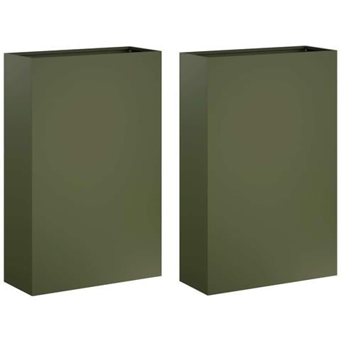 Vaso da giardino 2 pz Verde Oliva 50 x 20 x 75 cm - Foto 1