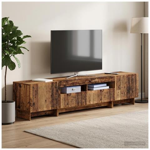 Mobile TV LED a 5 pezzi Legno antico Legno ingegnerizzato - Foto 8