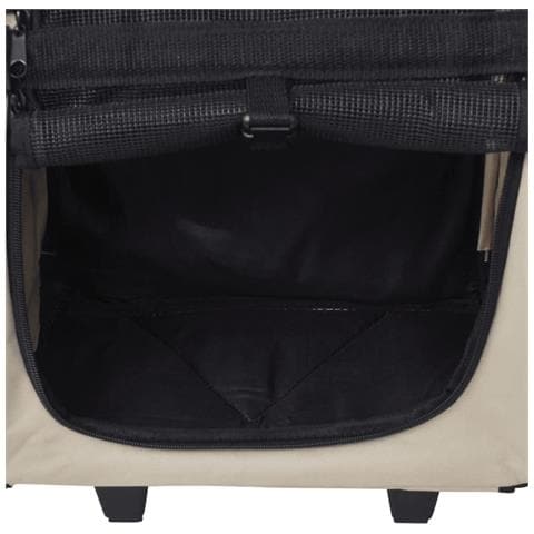 Trolley Trasportino per Animali Pieghevole Multifunzione Beige - Foto 2
