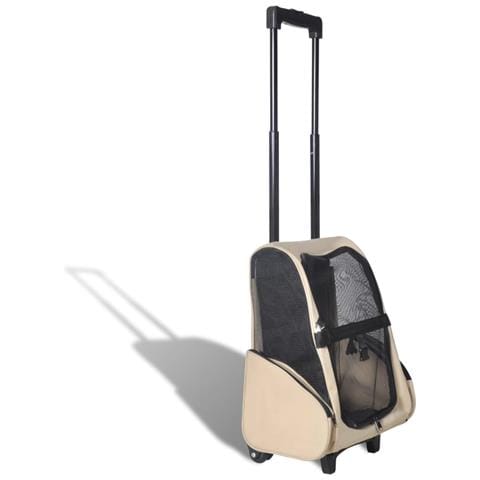 Trolley Trasportino per Animali Pieghevole Multifunzione Beige - Foto 1