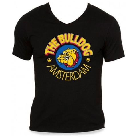 T-Shirt Maglia In Cotone Collo V Nera Taglia S Unisex - Foto 1