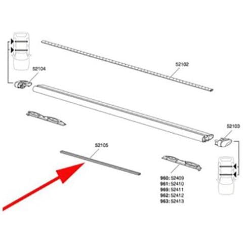 Ricambi Cover Strip 52105 Wingbar Trasporto One Size - Foto 1