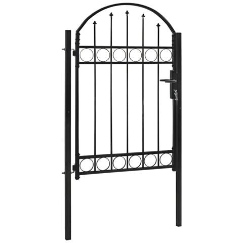 Cancello Per Recinzione Ad Arco In Acciaio 100x150 Cm Nero - Foto 2