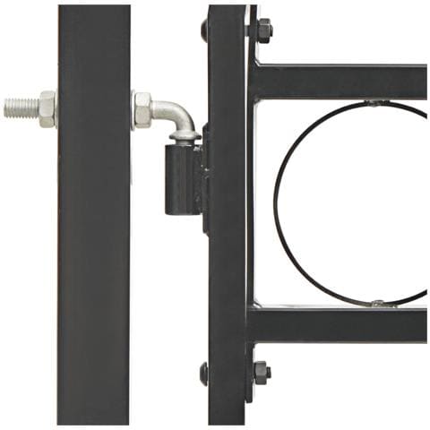 Cancello Per Recinzione Ad Arco In Acciaio 100x150 Cm Nero - Foto 5