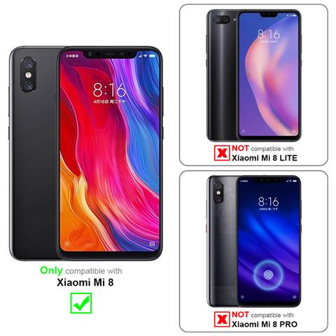 Custodia Compatibile Con Xiaomi Mi 8 In Nero Di Notte - Coperchio Protettiva Con Chiusura Magnetica, Funzione Stand E Tasca Per Le Carte - Foto 11