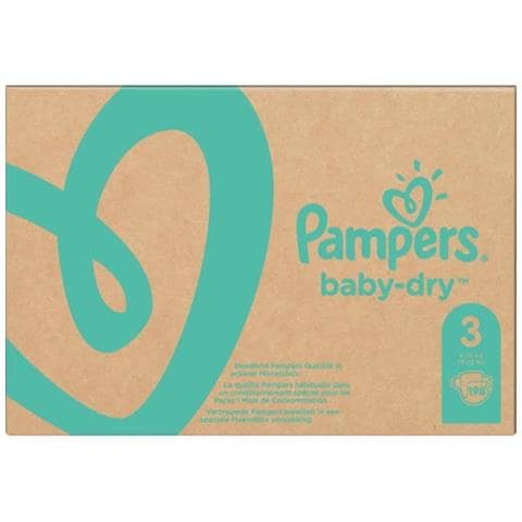 Pampers Baby-dry Pannolini, Taglia 3 (6- 10 Kg) Confezione Da 198 Pezzi - Foto 5