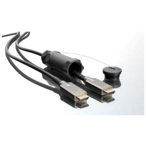 Hdm191950v2.0aop Cavo Hdmi 50 M Hdmi Tipo A [ standard] Nero (premium Optic Hdmi Cable 50m - Armored Hdmi 2.0 4k 60hz, 18gbp - Support: Yuv4:4:4, Edid / hdcp2.2 / hdr / arc - Warranty: 300m)  - Foto 1