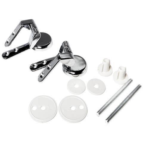 Cerniere Cromate Metallo Per Sedile Coprivaso Tavoletta Wc Copriwater Supporti Agganci Staffe - Foto 1