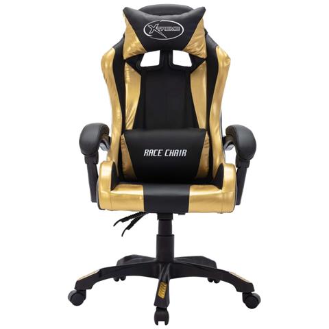 Sedia Da Gaming Con Luci A Led Rgb Oro E Nera In Similpelle - Foto 2