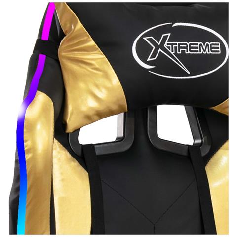 Sedia Da Gaming Con Luci A Led Rgb Oro E Nera In Similpelle - Foto 10