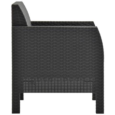 Set Divani da Giardino 3 pz con Cuscini in PP Antracite - Foto 10