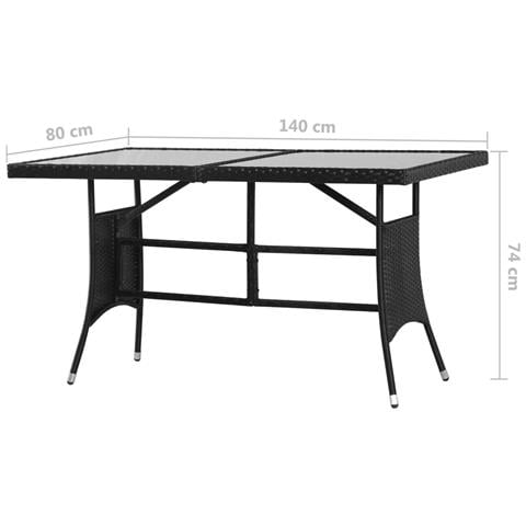 Set Da Pranzo Da Giardino 5 Pz In Polyrattan Nero - Foto 8