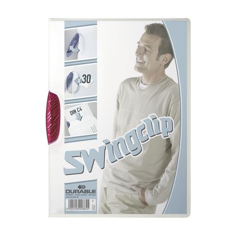 Cartella presentazione Swingclip 2260-35 - A4 - 210 mm Larghezza x 297 mm Lunghezza Dimensione Foglio - 30 Capacità Fogli - Polipropilene - Crimson - 25 / Scatola - Foto 1