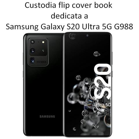Maxy Custodia Book Orizzontale Silicone Case Per Samsung Galaxy S20 Ultra 5g G988 Black-pink - Foto 2