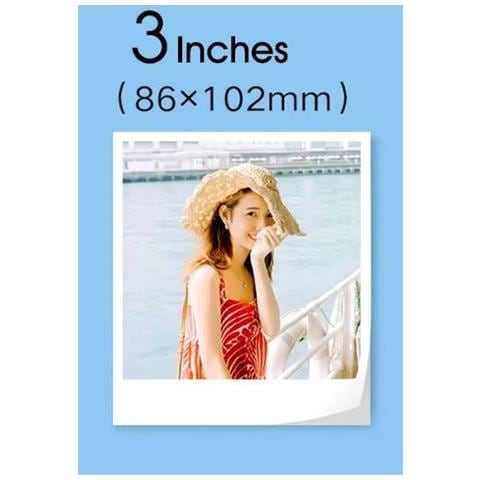 Carta Fotografica Adesiva 3" per Stampante Xiaomi Instant Photo 1S 40 Fogli - Foto 1
