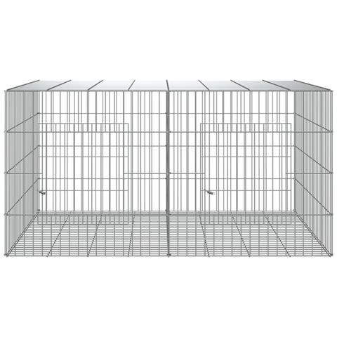 Conigliera Con 2 Pannelli 110x79x54 Cm Ferro Zincato - Foto 2