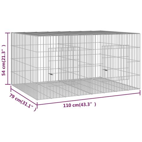 Conigliera Con 2 Pannelli 110x79x54 Cm Ferro Zincato - Foto 6