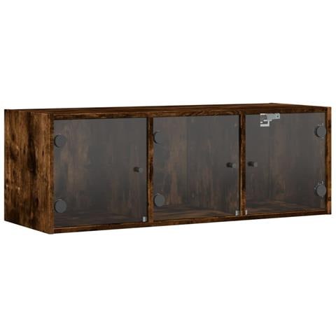 Mobile A Muro Con Ante In Vetro Rovere Fumo 102x37x35 Cm - Foto 2