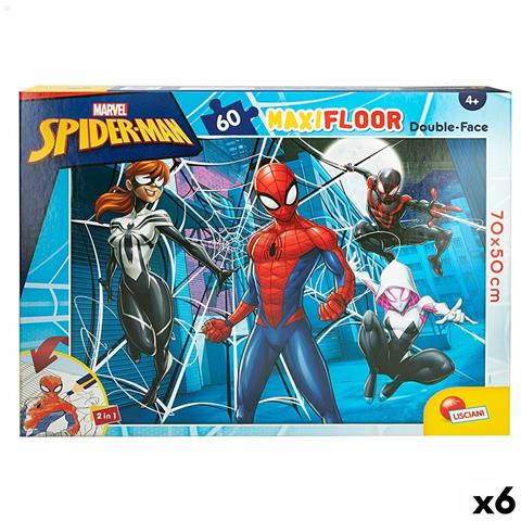 Puzzle Per Bambini Spider-man Double-face 60 Pezzi 70 X 1,5 X 50 Cm (6 Unità) - Foto 1