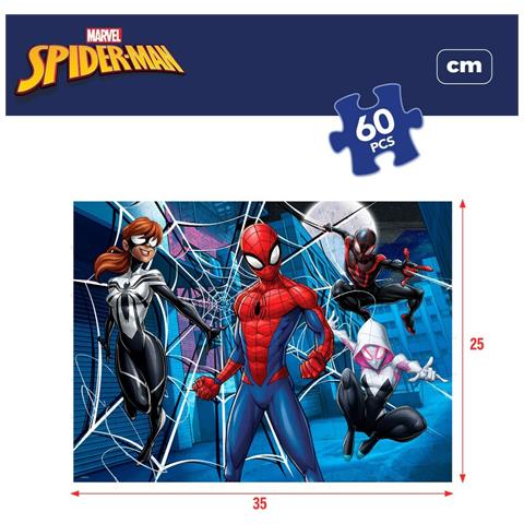 Puzzle Per Bambini Spider-man Double-face 60 Pezzi 70 X 1,5 X 50 Cm (6 Unità) - Foto 2