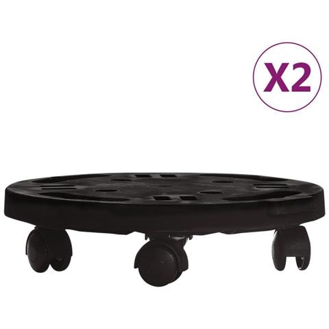 Carrelli Per Piante Con Ruote 2 Pz Diametro 30 Cm Neri 170 Kg - Foto 2