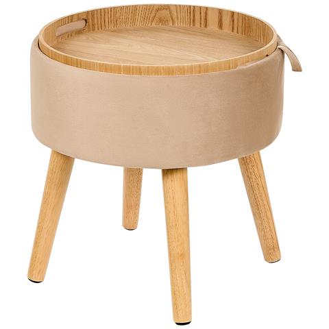 Sgabello Contenitore Neely Velluto Beige - Foto 2