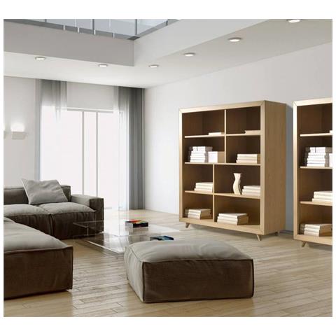 Libreria 2 Cassetti In Legno Massello Tinta Noce L. 154 X P. 49 H. 211 - Foto 1