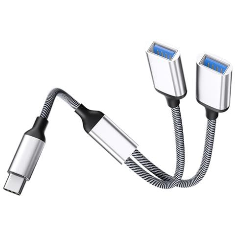 Adattatore Da Tipo C A Doppio Usb 2.0 Silver - Foto 3
