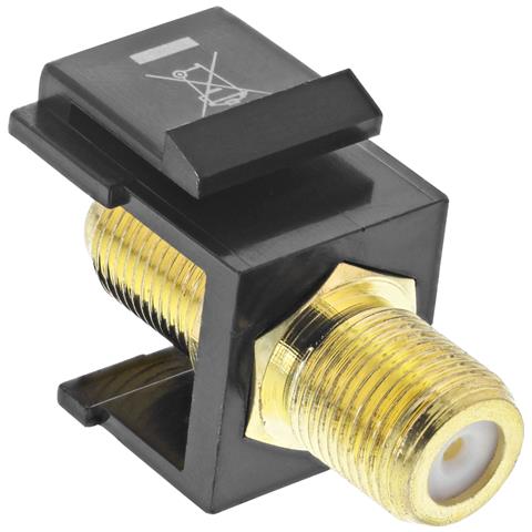 Adattatore Keystone, per cavo satellitare, 2x prese F, nero - Foto 1