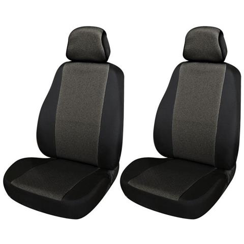 Serie Completa Coprisedili Fast&smart Tg. Grande Tess. Misto Cotone Antracite/nero - Foto 2