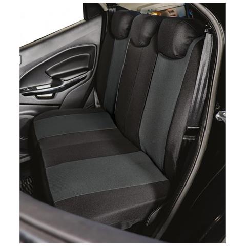 Serie Completa Coprisedili Fast&smart Tg. Grande Tess. Misto Cotone Antracite/nero - Foto 3