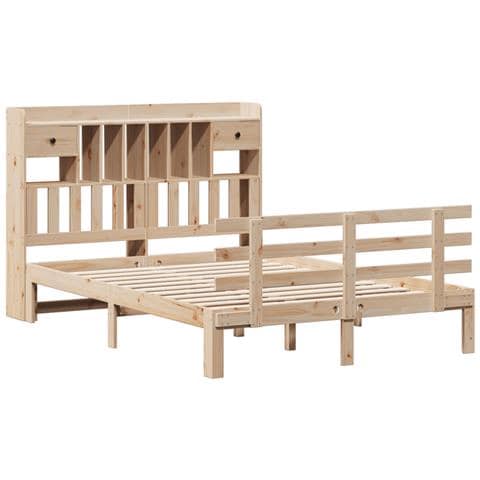 Letto Libreria Senza Materasso 140x190 Cm In Legno Di Pino - Foto 3