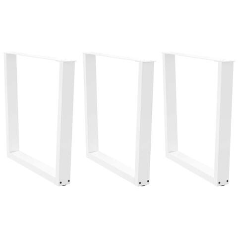 Gambe Per Tavolo Pranzo A V 3 Pz Bianco 90x(72-73,3)cm Acciaio - Foto 1