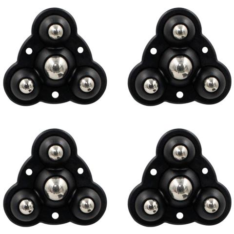 16 Rotelle Girevoli Autoadesive, 3+1 Sfere In Acciaio, Trasparenti, Capacità Di Carico Di 300 Kg (confezione Da 4) Black - Foto 1